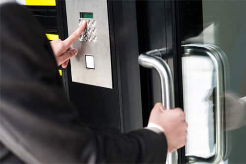 Code secured door entry