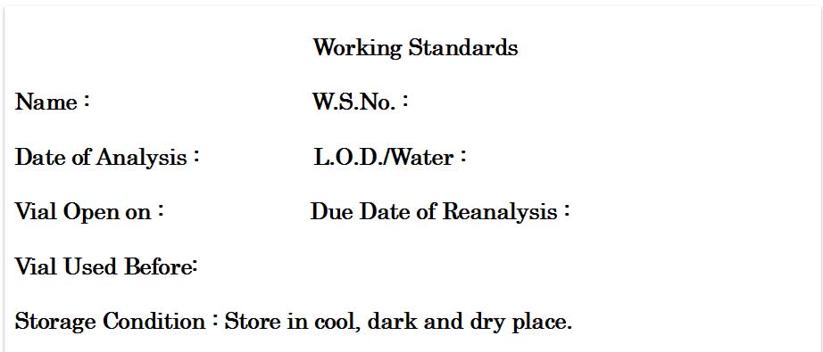 working-standard-label