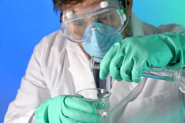 Well protected laboratory worker