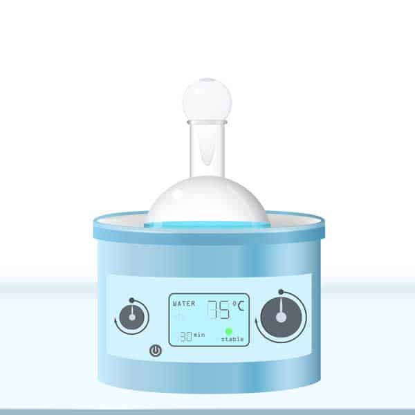 Water bath for heating of round bottom flask