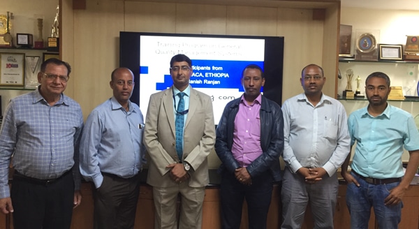 (Left to Right) Dr. Deepak Bhanot, Mr. Seyoum Wolde Kere, Mr. Manish Ranjan, Mr. Bikila Bayissa Feye, Mr. Awot Gebreegziabher Gebrehiwot and Mr. Kemal Hussien Seid