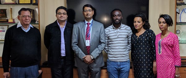 (Left to right) Dr. Deepak Bhanot, Mr. Manoj Sharma, Mr .Manish Ranjan, Mr. Gashaw,Ms. Bekelu, Ms. Helina