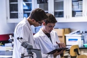 Lab Technicians at work